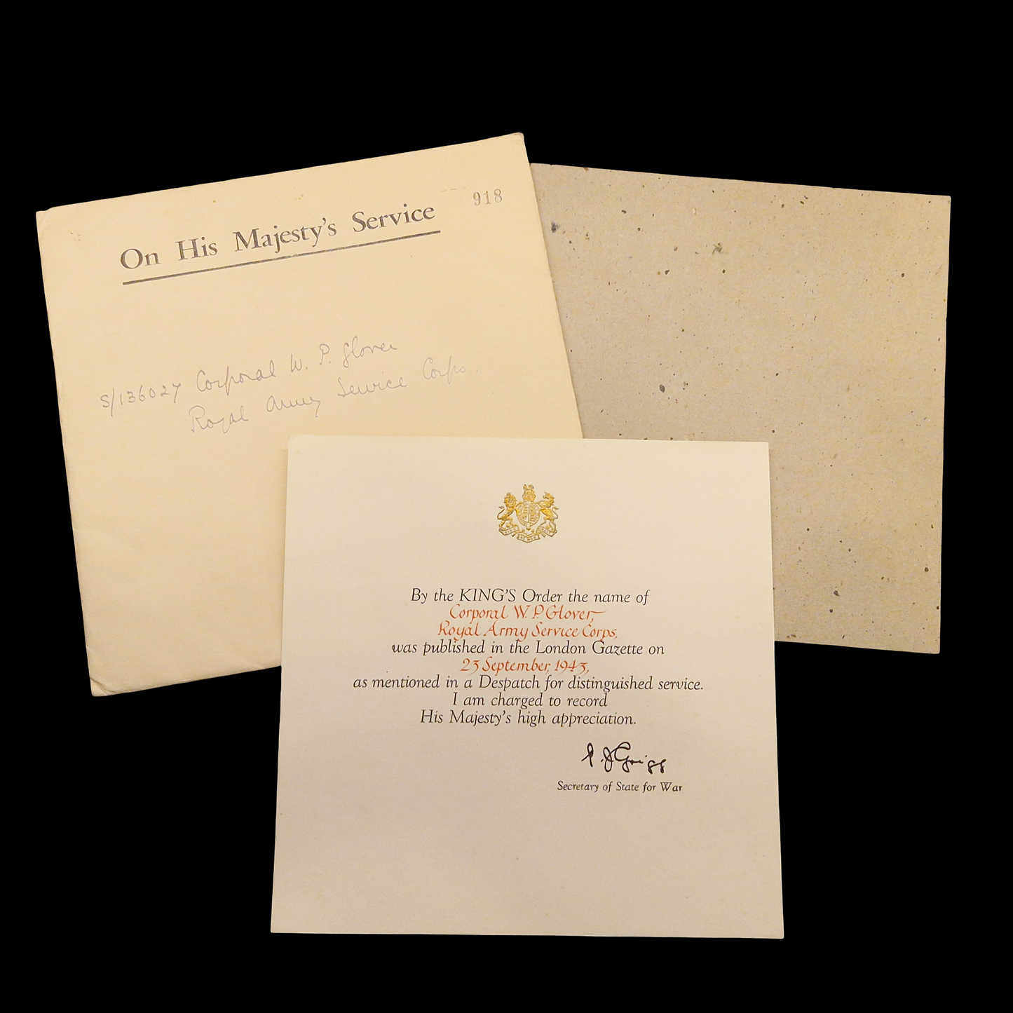 Mentioned in Despatched MID WW2 Medal Group North Africa Royal Army Service Corps RASC from Manchester