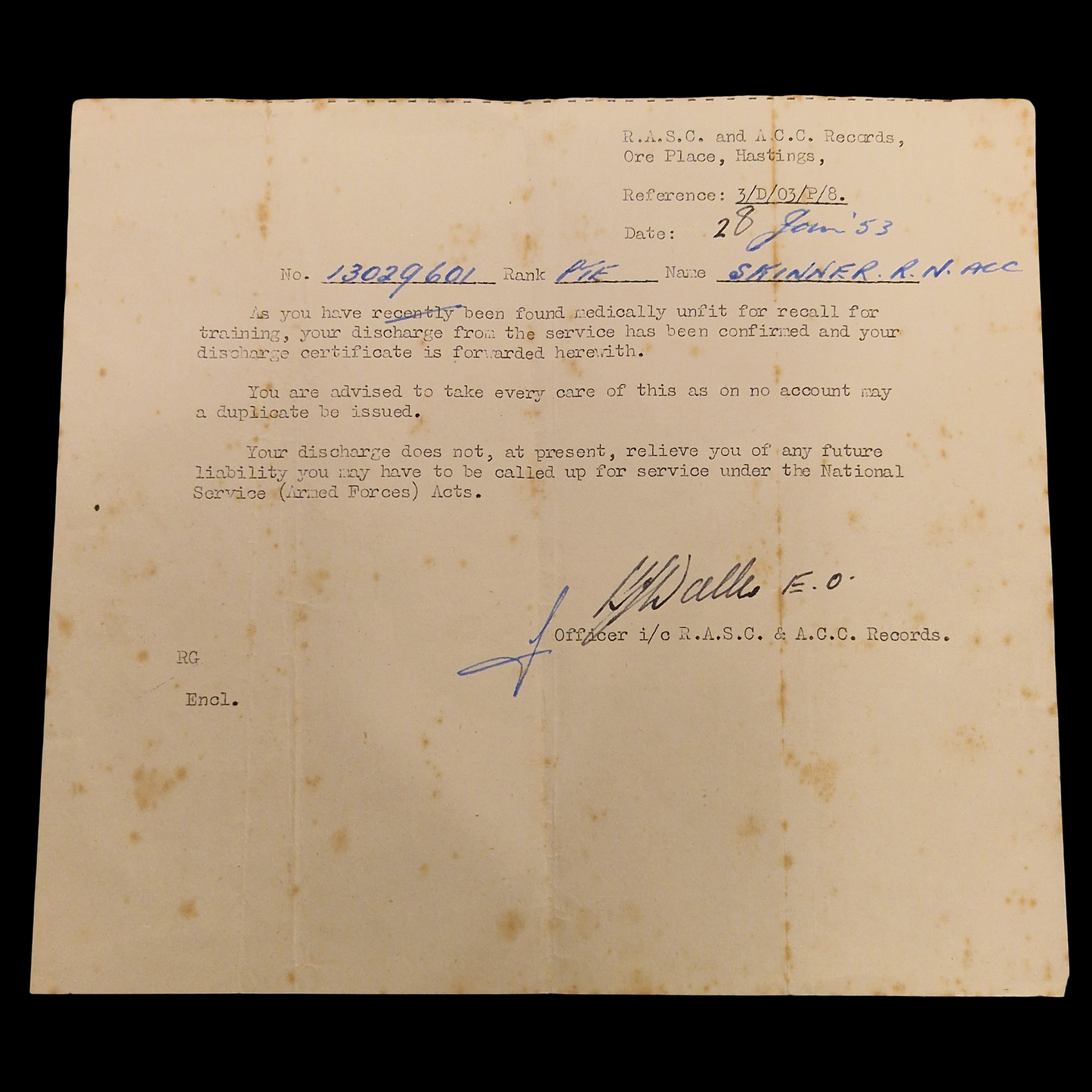 103 Field Bakery, Royal Army Service Corps WW2 British Medal Group A.C.C. from Didcot