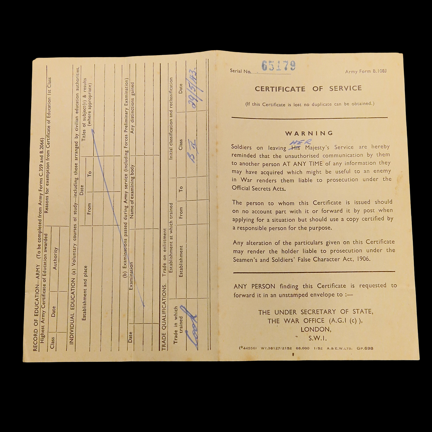 103 Field Bakery, Royal Army Service Corps WW2 British Medal Group A.C.C. from Didcot