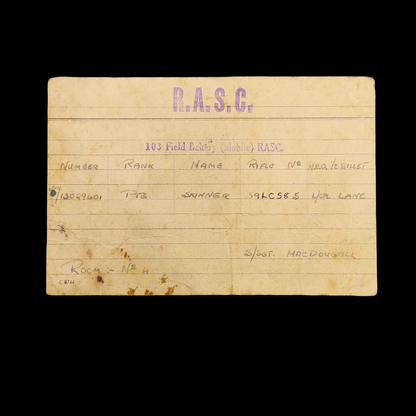 103 Field Bakery, Royal Army Service Corps WW2 British Medal Group A.C.C. from Didcot