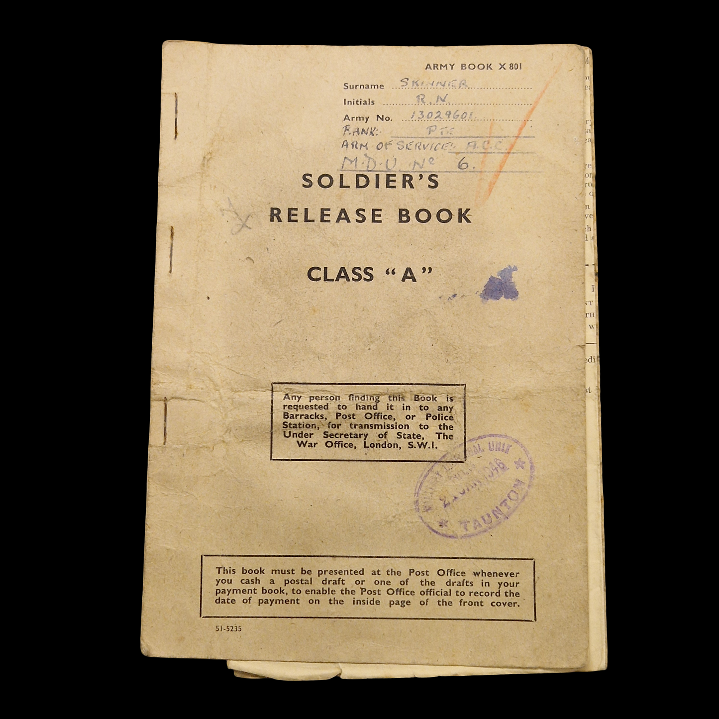 103 Field Bakery, Royal Army Service Corps WW2 British Medal Group A.C.C. from Didcot