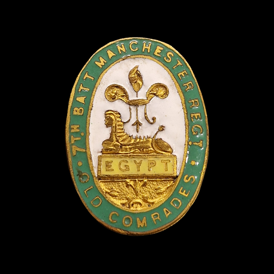 WW1 British 7th Battalion Manchester Regiment Old Comrades Lapel Badge