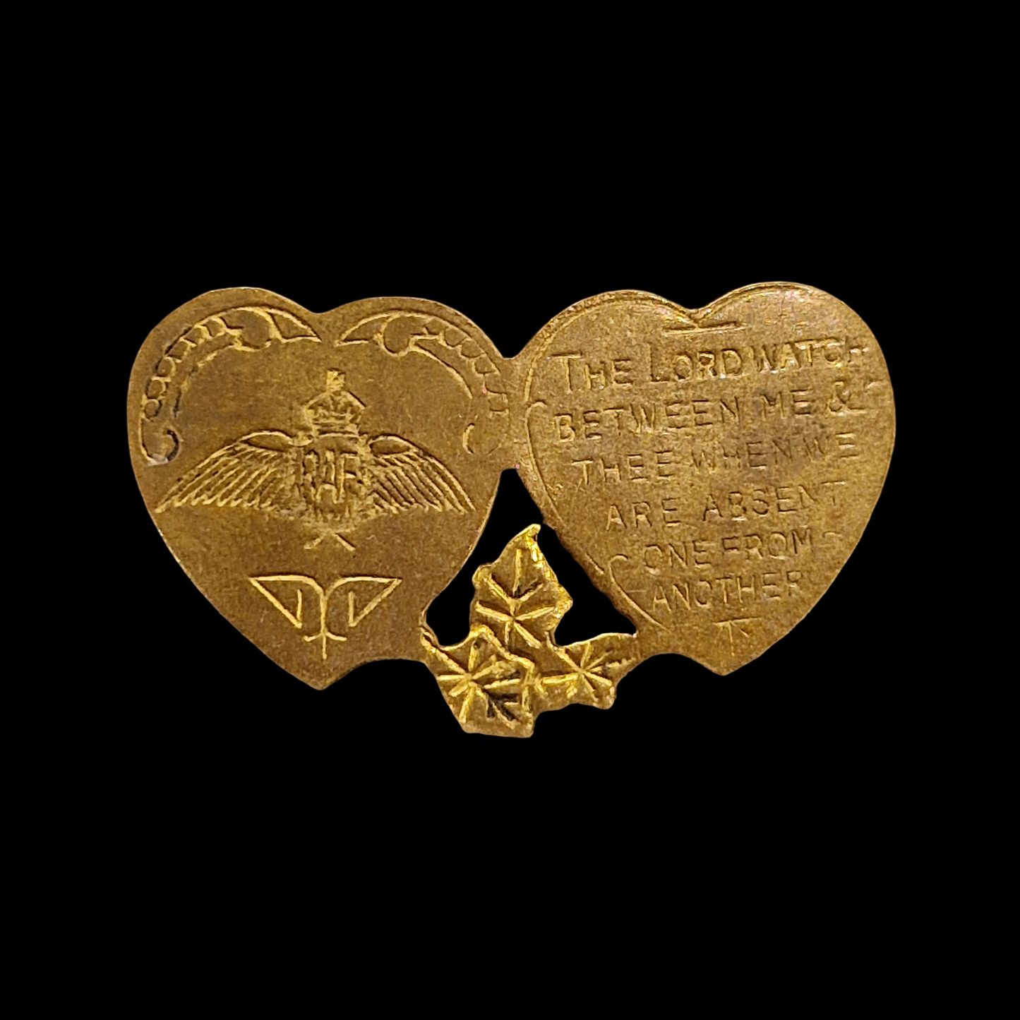 WW2 British Royal Air Force Two Hearts Sweetheart Pin