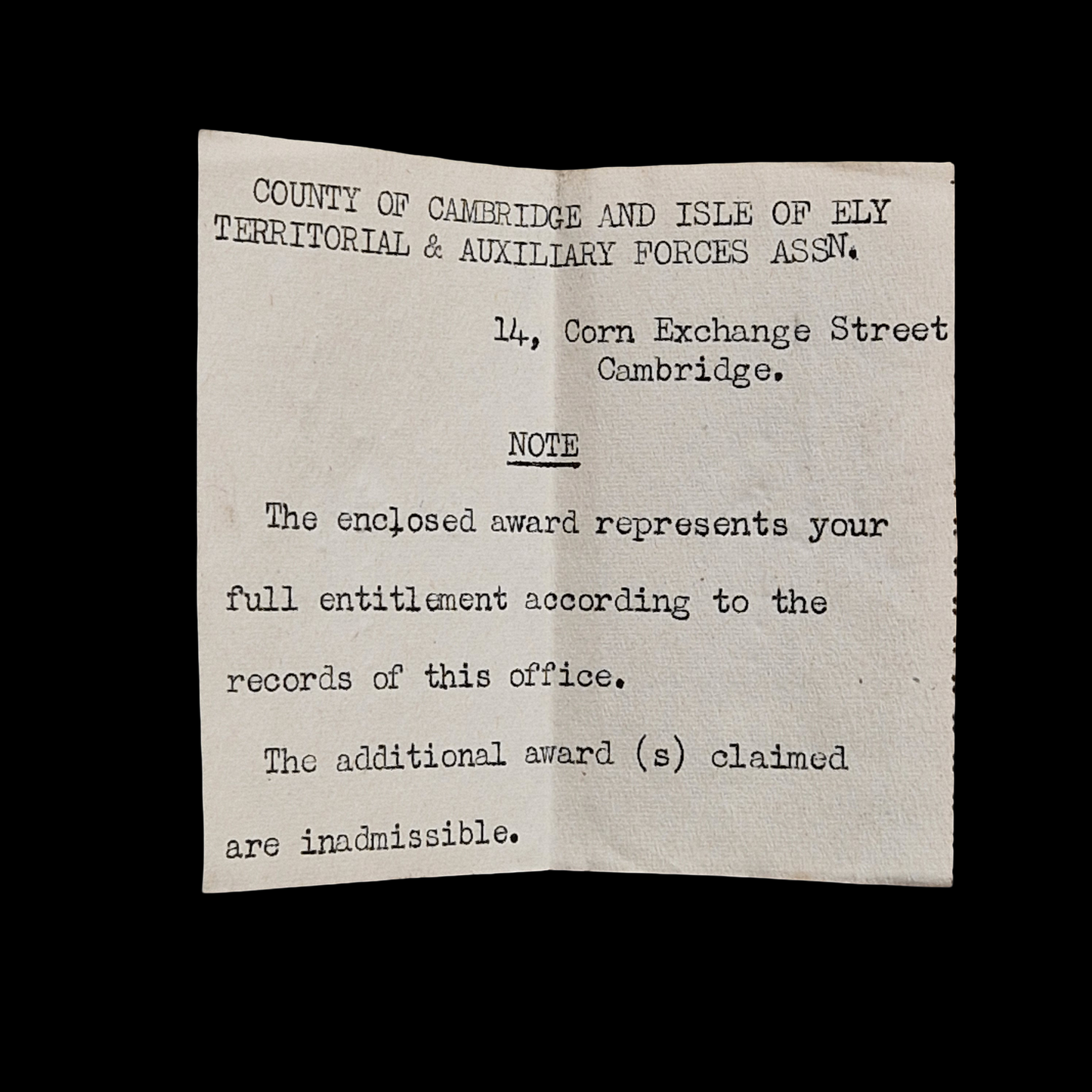 Home Front WW2 Defence Medal to Archibald Cecil Little, Trumpington, Cambridge