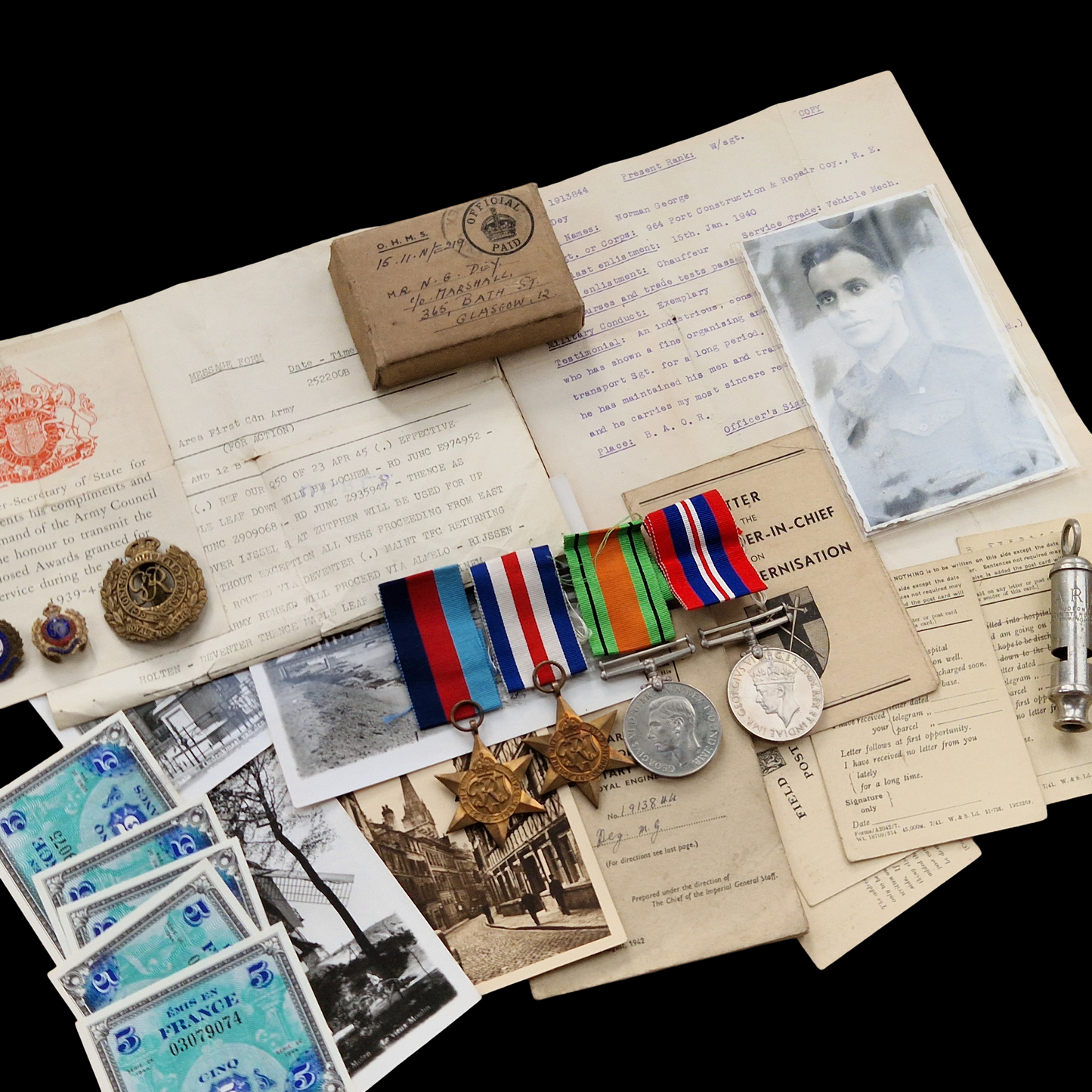 964 Port Construction & Repair Company, Royal Engineers WW2 Medal Group Glasgow