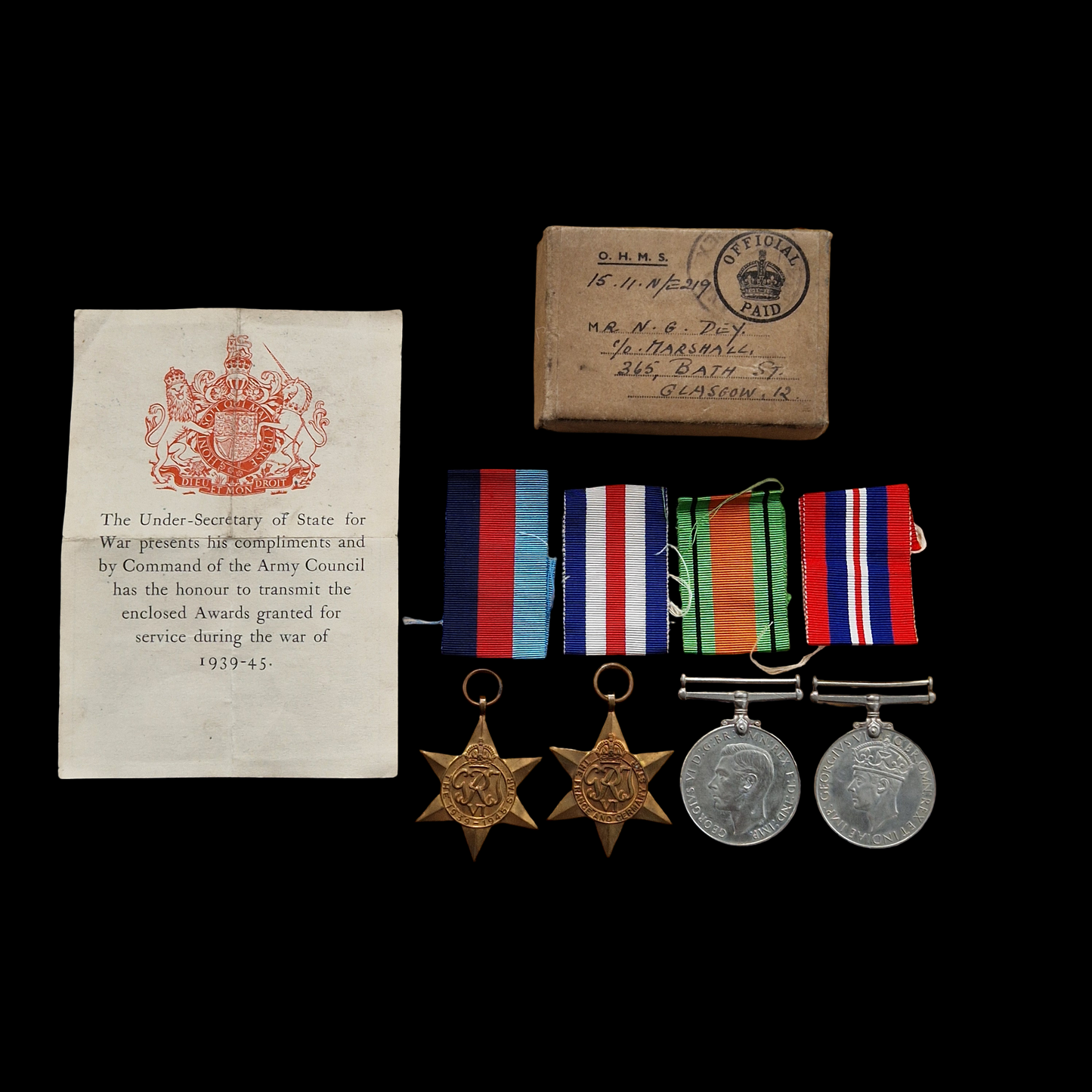 964 Port Construction & Repair Company, Royal Engineers WW2 Medal Group Glasgow