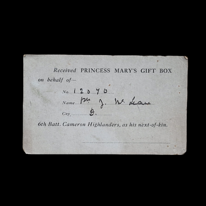 Cameron Highlanders PIPER WW1 Medal Trio 1914 Christmas Tin from Girvan, Ayr