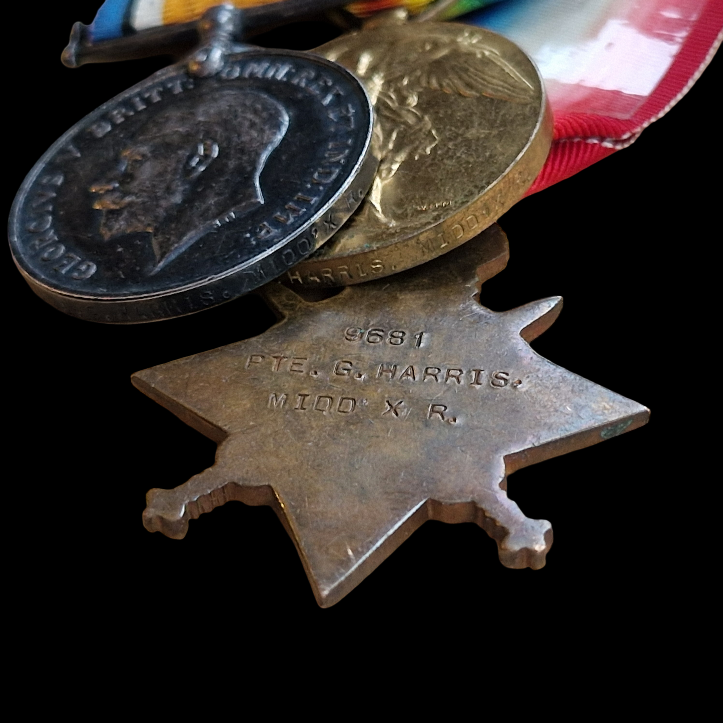 4th Middlesex Regiment RE WW1 Medal Trio POW 1918 Believed Killed from Ratcliffe