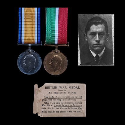 WW1 Mercantile Marine Medal Pair BWM George Morton Taylor from Cheshire