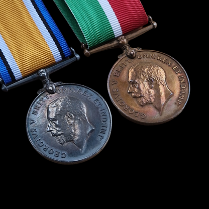 WW1 Mercantile Marine Medal Pair BWM George Morton Taylor from Cheshire