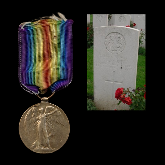 7th Cameron Highlanders KIA March 1918 WW1 Victory Medal from Glasgow