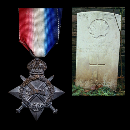 1st Bn Canadian Expeditionary Force KIA 1916 CEF WW1 1914-15 Star Medal Hebburn