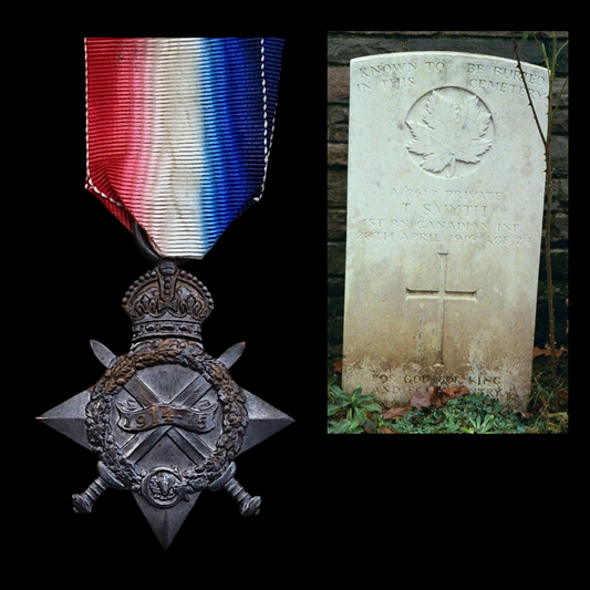 1st Bn Canadian Expeditionary Force KIA 1916 CEF WW1 1914-15 Star Medal Hebburn