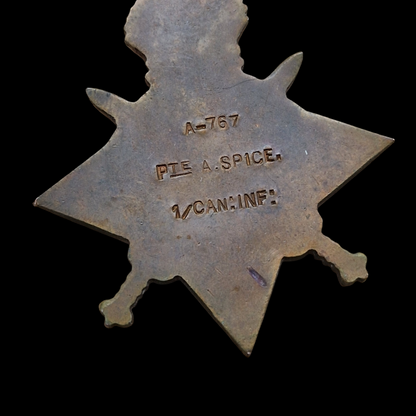 1st Canadian Expeditionary Force Died 1916 CEF WW1 1914-15 Star Medal Home Child