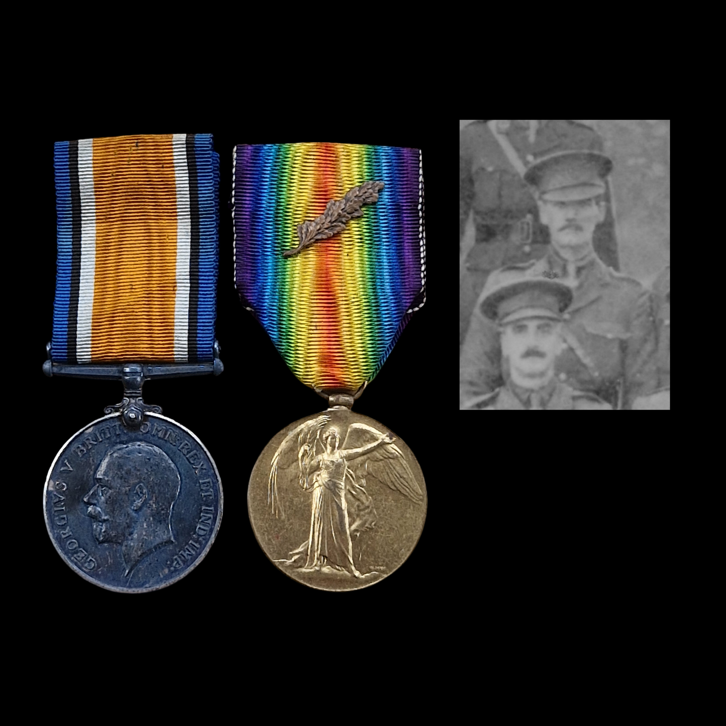 19th Middlesex Regiment Mentioned in Despatches WIA Captain & QM WW1 Medal Pair