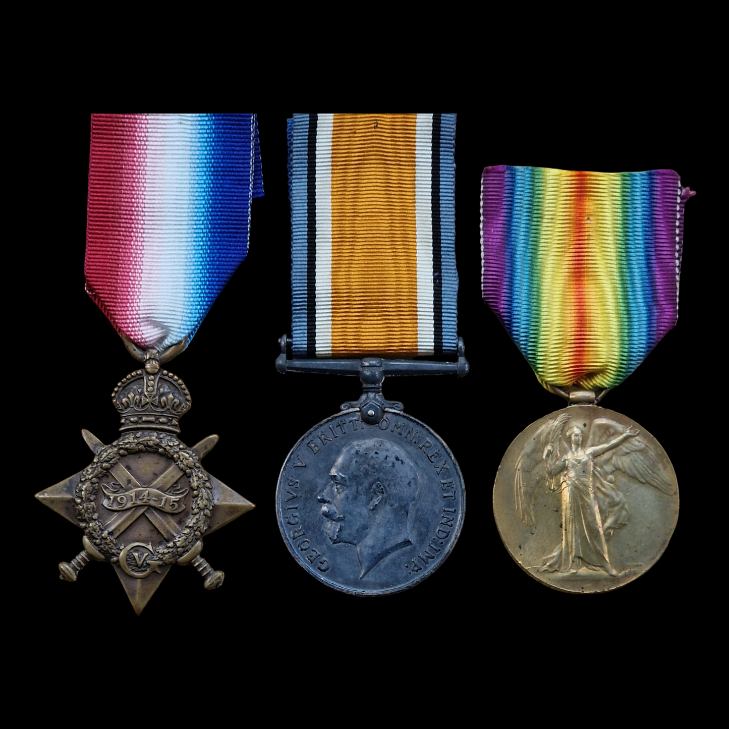 3rd Middlesex Regiment WW1 Medal Trio served Singapore India Salonika France