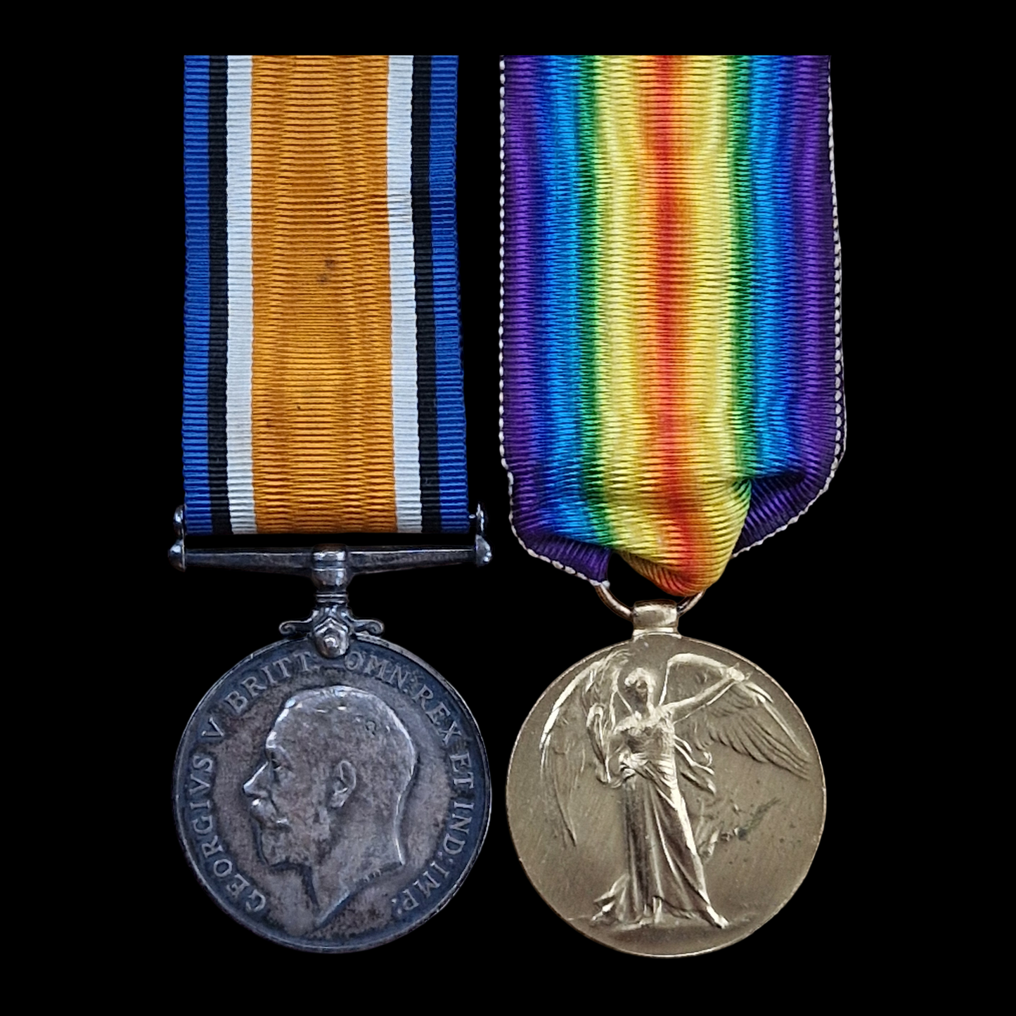 Hood Bn Royal Naval Division POW 1918 Medal Pair WW1 Comberton, Cambridgeshire