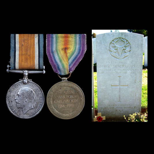 Seaforth Highlanders Died 6 Nov 1918 WW1 Medal Pair York Regt Whitby, Yorkshire
