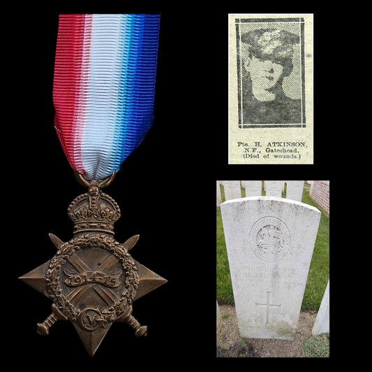 Northumberland Fusiliers DOW Somme 1916 1914-15 Star WW1 Medal Gateshead-on-Tyne