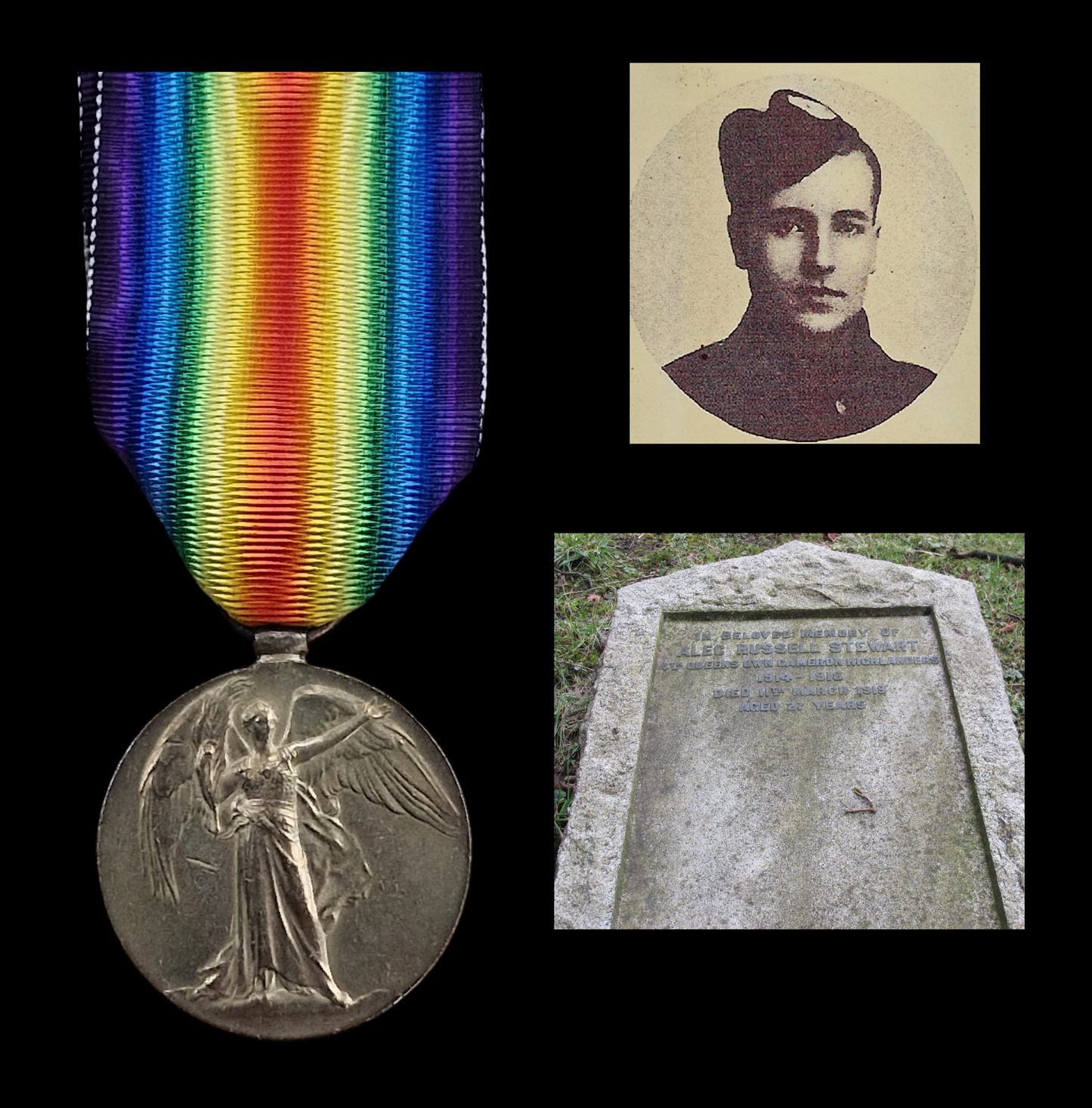 4th Bn Cameron Highlanders Died 1919 Victory Medal WW1 WIA Neuve Chapelle