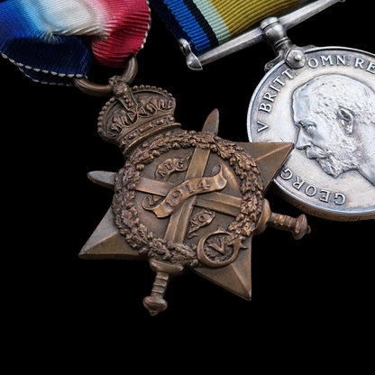 1st Royal Fusiliers (London Regiment) x2 WIA 1914, 1916 Medal Trio WW1 1914 Star