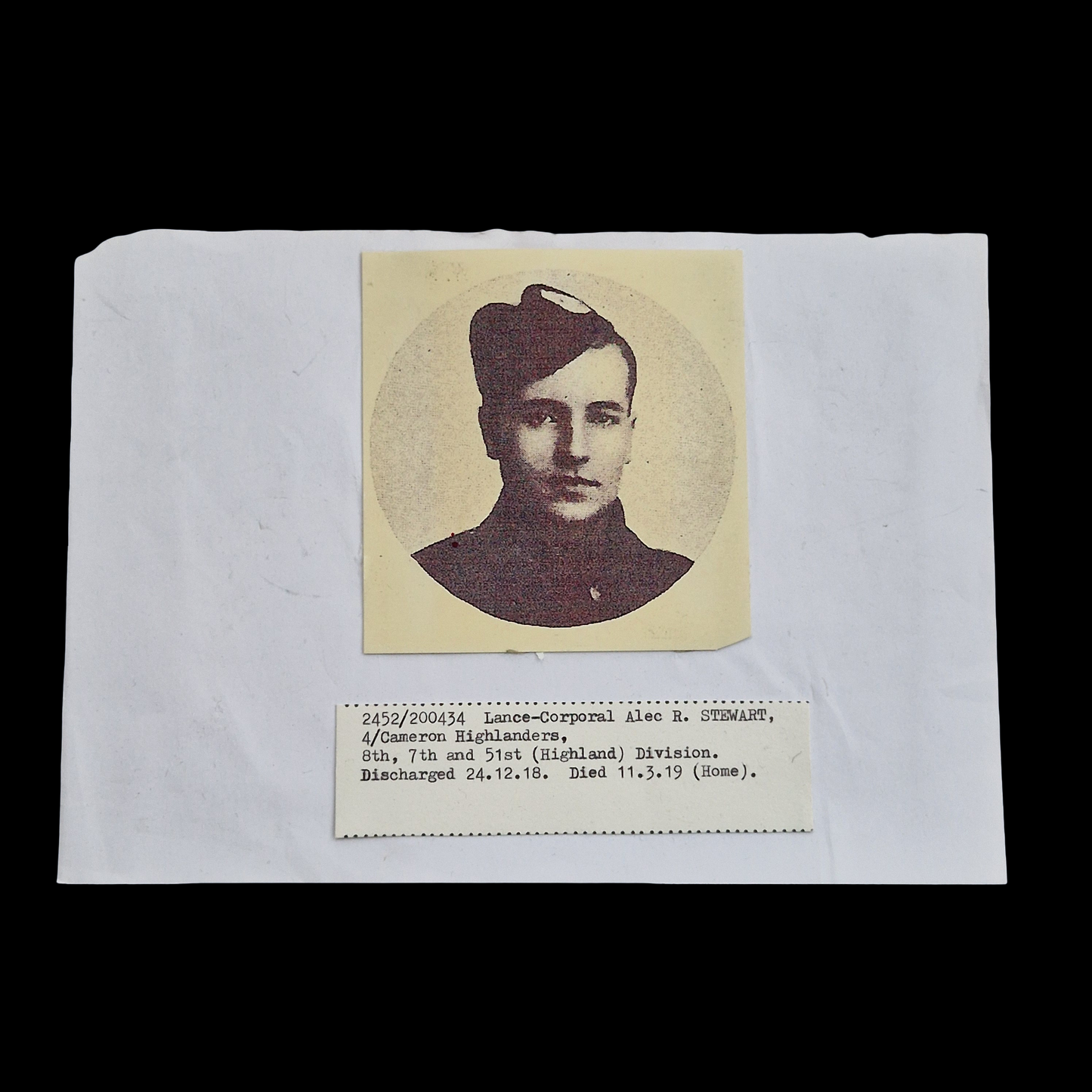 4th Bn Cameron Highlanders Died 1919 Victory Medal WW1 WIA Neuve Chapelle