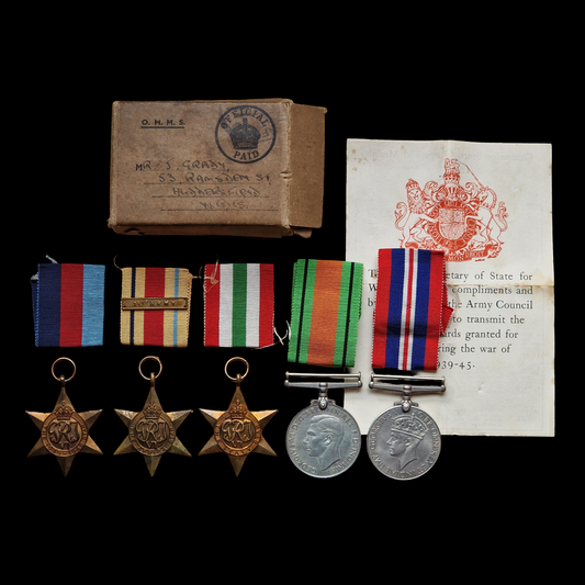 10th Royal Hussars (Prince of Wales’s Own) WW2 Medal Group Trooper Huddersfield