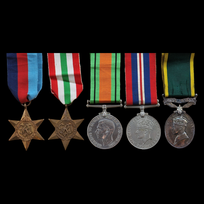 2/7th Middlesex Regiment WIA Sicily 1943 Medal Group WW2 later RAPC Hutton Essex