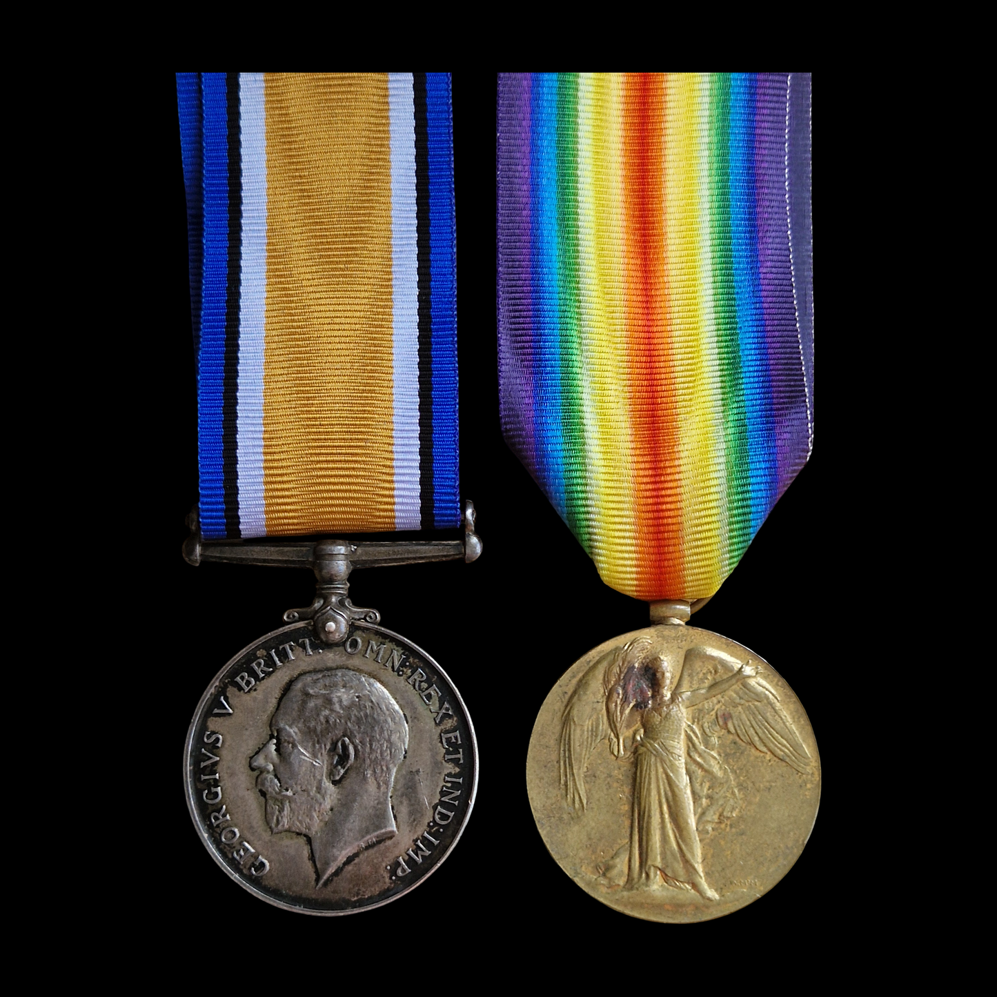 7th Lincolnshire Regiment Died of Wounds 1918 WW1 Medal Pair from Leytonstone
