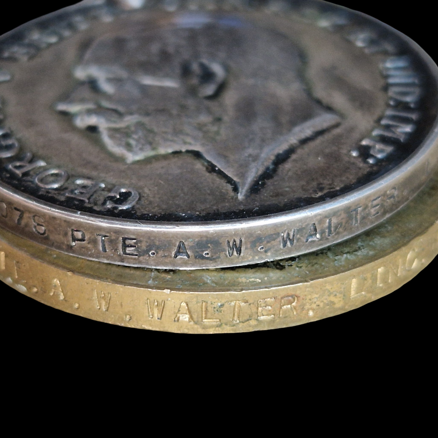 7th Lincolnshire Regiment Died of Wounds 1918 WW1 Medal Pair from Leytonstone
