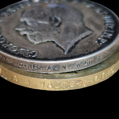 7th Lincolnshire Regiment Died of Wounds 1918 WW1 Medal Pair from Leytonstone
