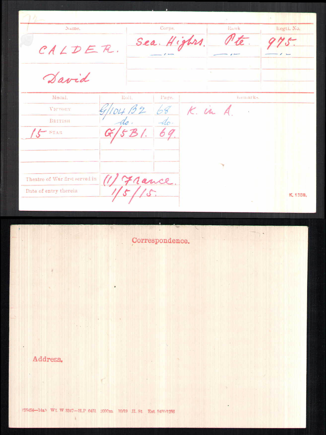 6th Bn. Seaforth Highlanders - Killed in Action Festubert 1915 - WW1 Medals - From Dyke, Forres, Morayshire