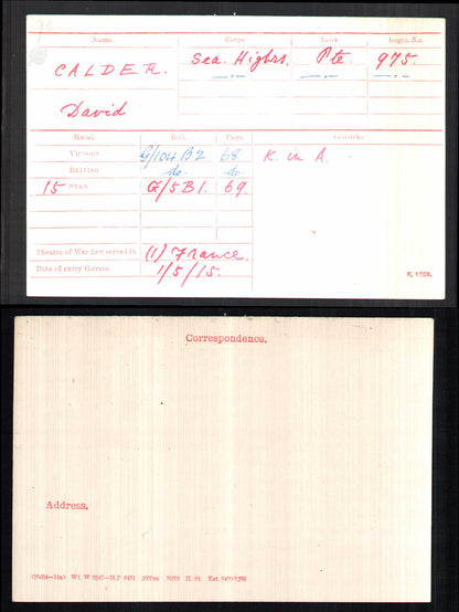 6th Bn. Seaforth Highlanders - Killed in Action Festubert 1915 - WW1 Medals - From Dyke, Forres, Morayshire