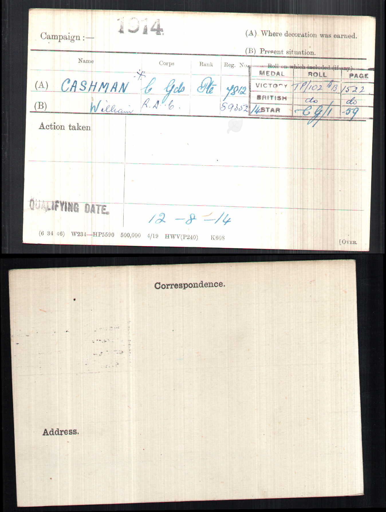 Coldstream Guards - 3 Times Wounded in Action - 1914 Mons Star Victory Medal - Deptford, Kent