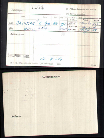 Coldstream Guards - 3 Times Wounded in Action - 1914 Mons Star Victory Medal - Deptford, Kent