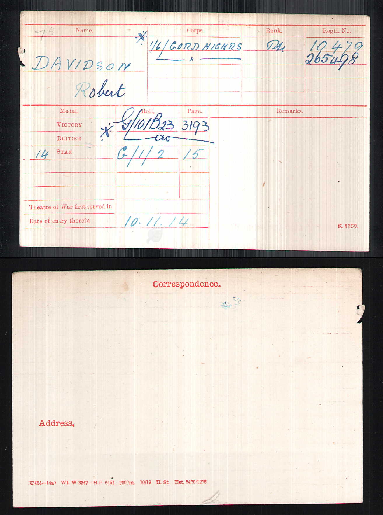 6th Gordon Highlanders - Wounded in Action 1916 - WW1 1914 Mons Star Medal Trio - From Huntly