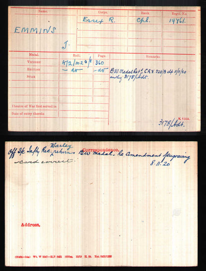 2nd Essex Regiment - Sergeant POW March 1918 WIA 1917 - London - WW1 Victory Medal