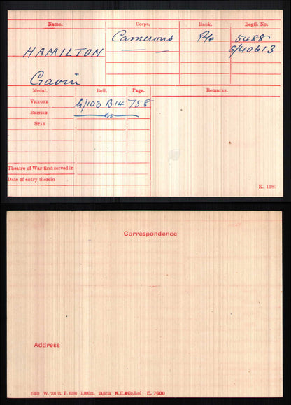 4th & 6th Cameron Highlanders POW 1918 WW1 Medal Pair Glasgow MIA Presumed Dead