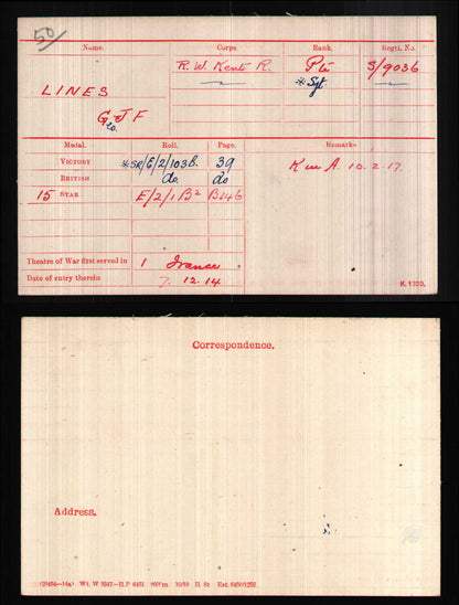 Queen's Own Royal West Kent Regiment Sgt KIA TRENCH RAID 1917 Posthumous MiD WW1 Medal Trio
