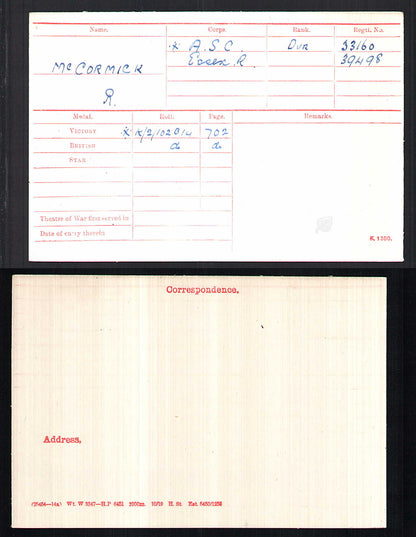 Essex Regiment KIA 1917 Victory Medal WW1 British Late ASC From Kirkcowan