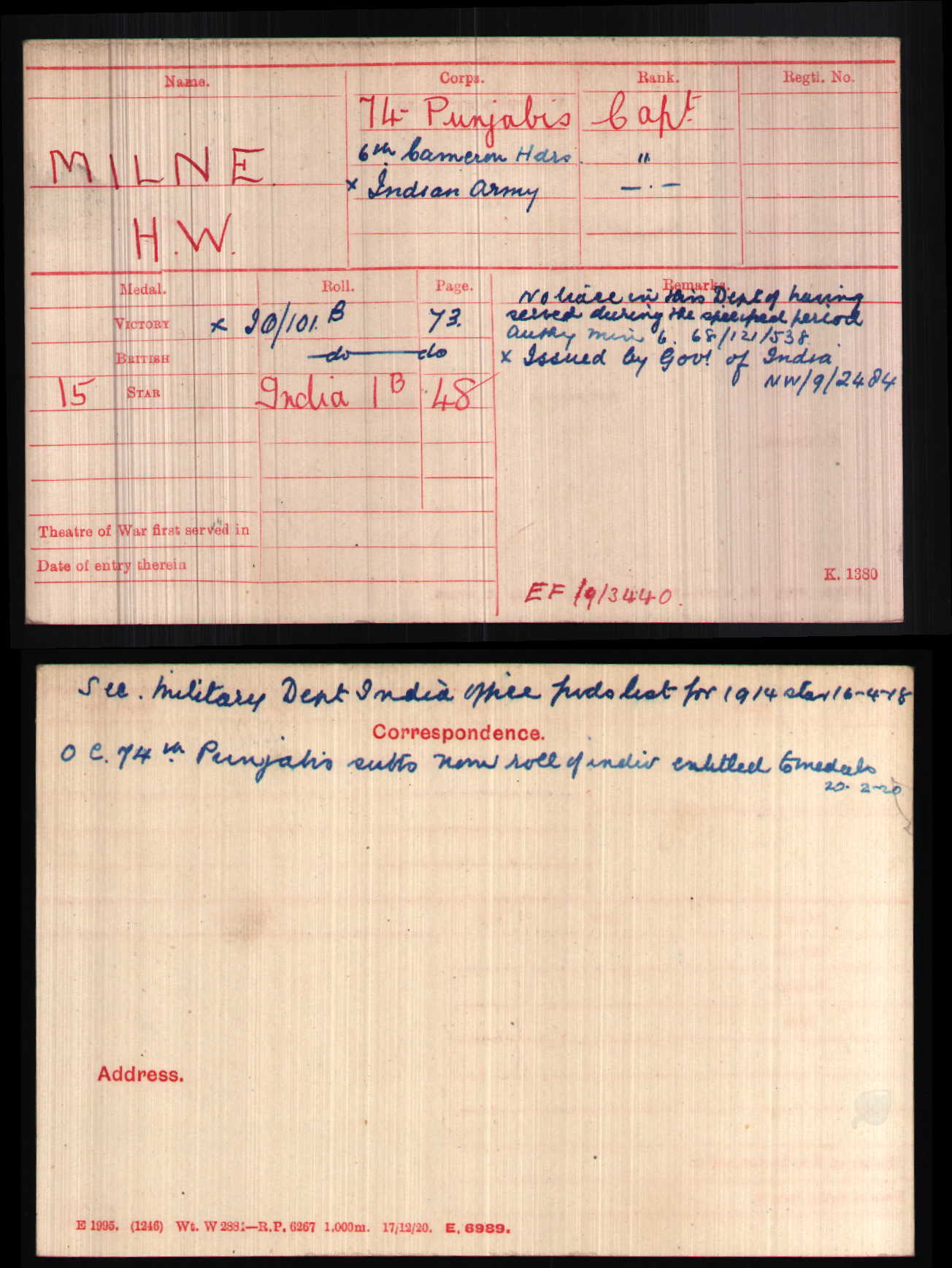6th Cameron Highlanders KIA Loos 1915 VC Action Captain & Ad QSA Medal Sligo RGA