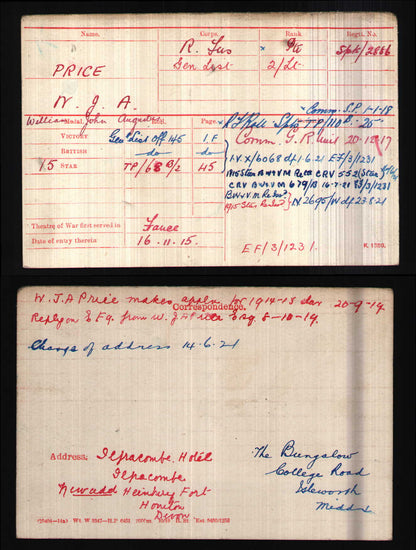23rd Sportsman's Bn. Royal Fusiliers - WW1 1914-15 Star Medal - Cousin of Lord Roberts - London