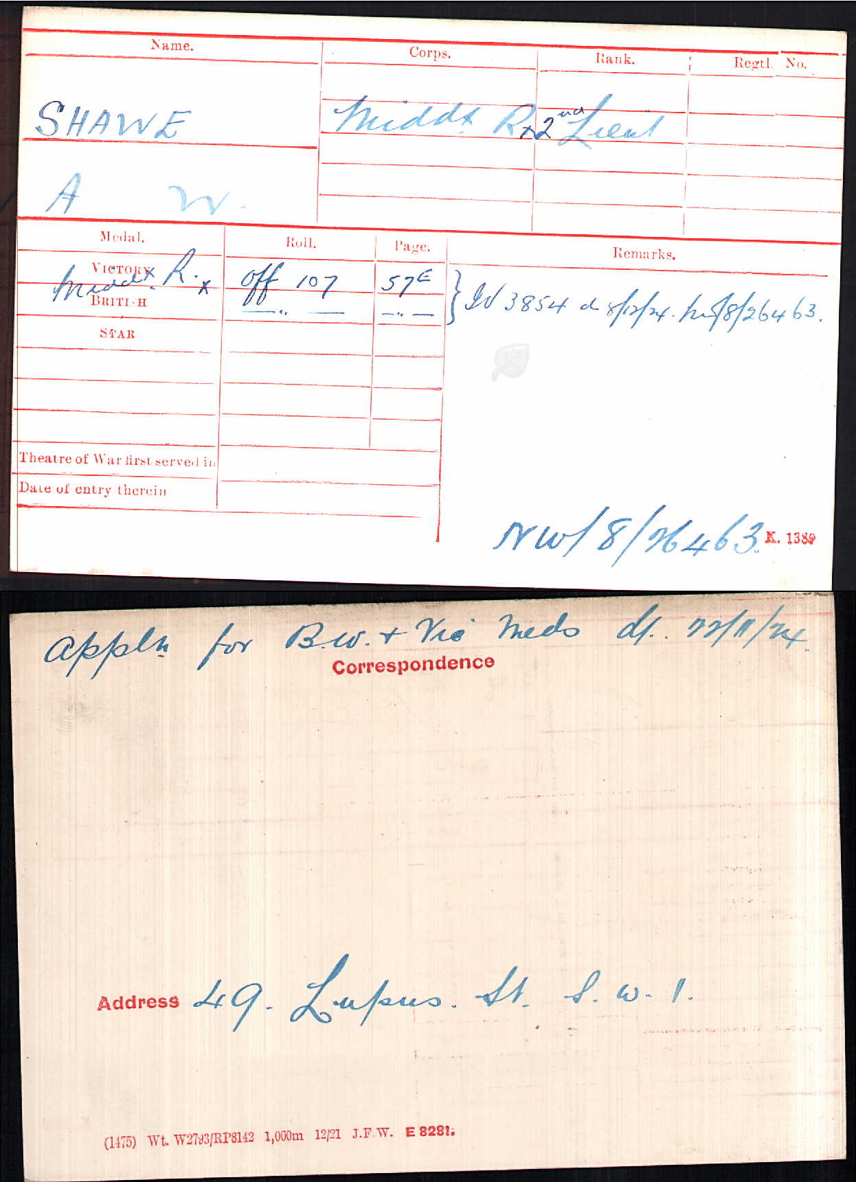 Middlesex Regiment Officer x2 WIA WW1 Medal Group WW2 RASC Lupus St London Shawe