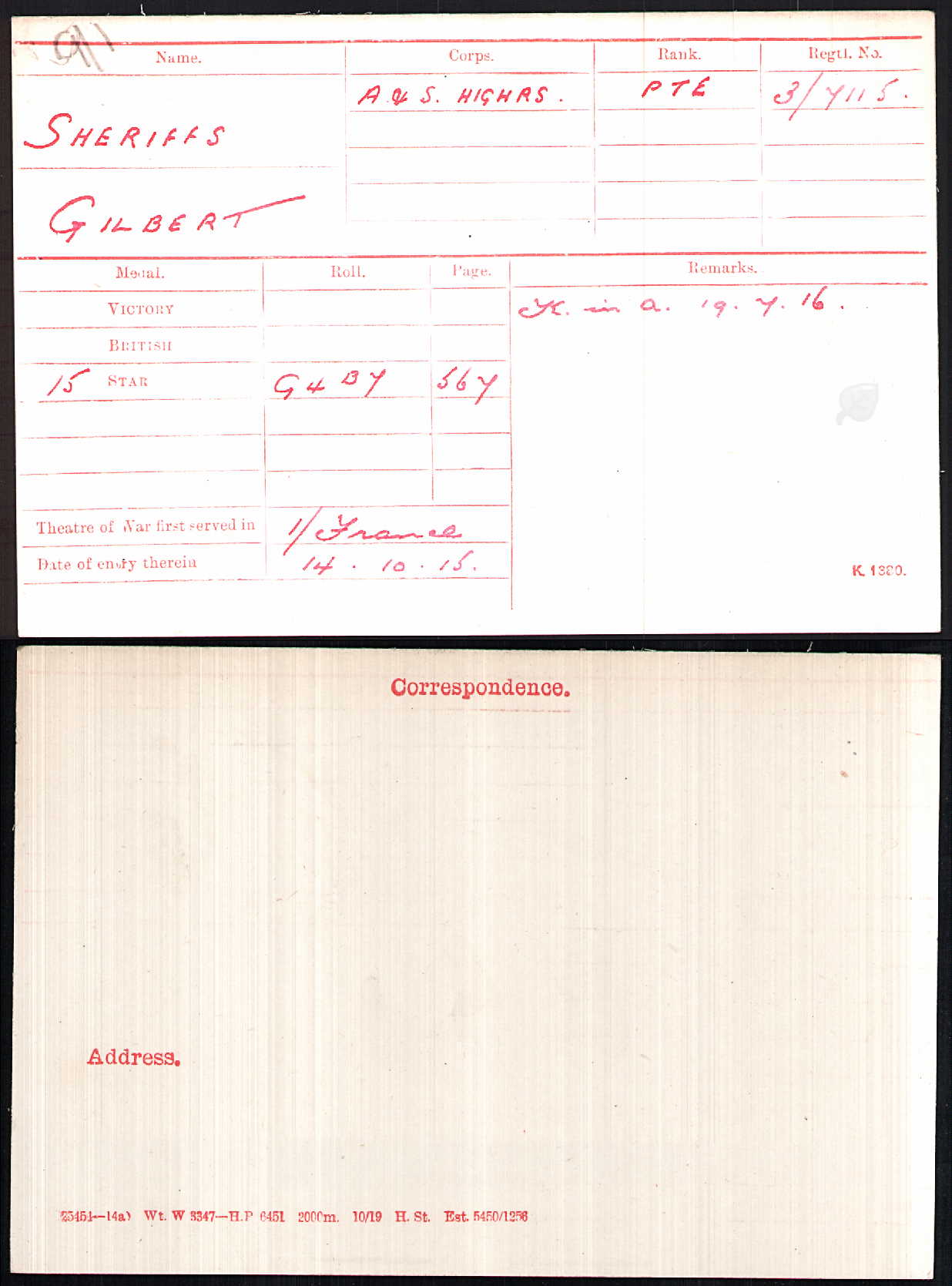 Argyll & Sutherland Highlanders - Killed in Action Somme 1916 Delville Wood - WW1 Medal Trio - From Aberdeen,