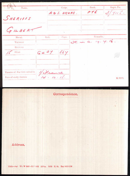 Argyll & Sutherland Highlanders - Killed in Action Somme 1916 Delville Wood - WW1 Medal Trio - From Aberdeen,