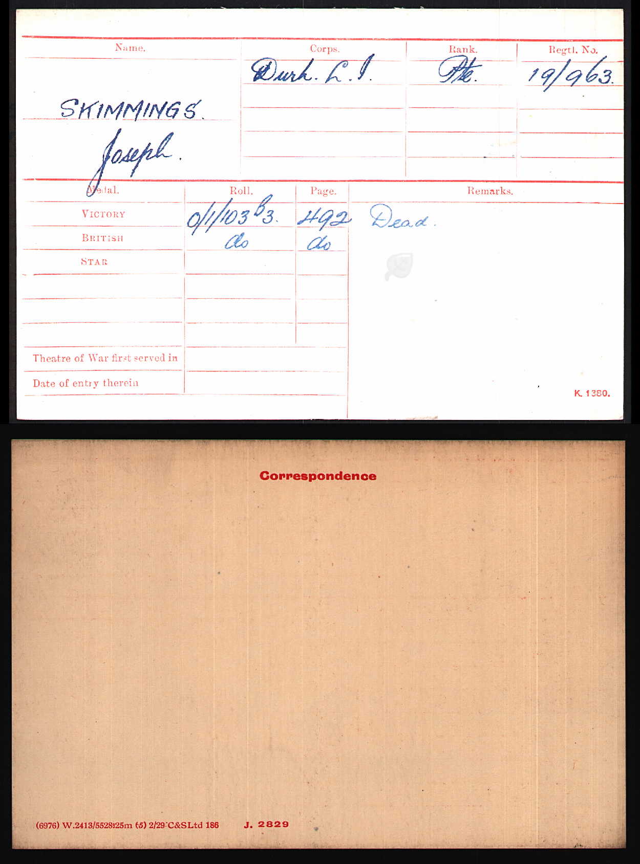 19th Bantams 20th Wearside Durham Light Infantry - Killed in Action Somme 1916 - Memorial Plaque