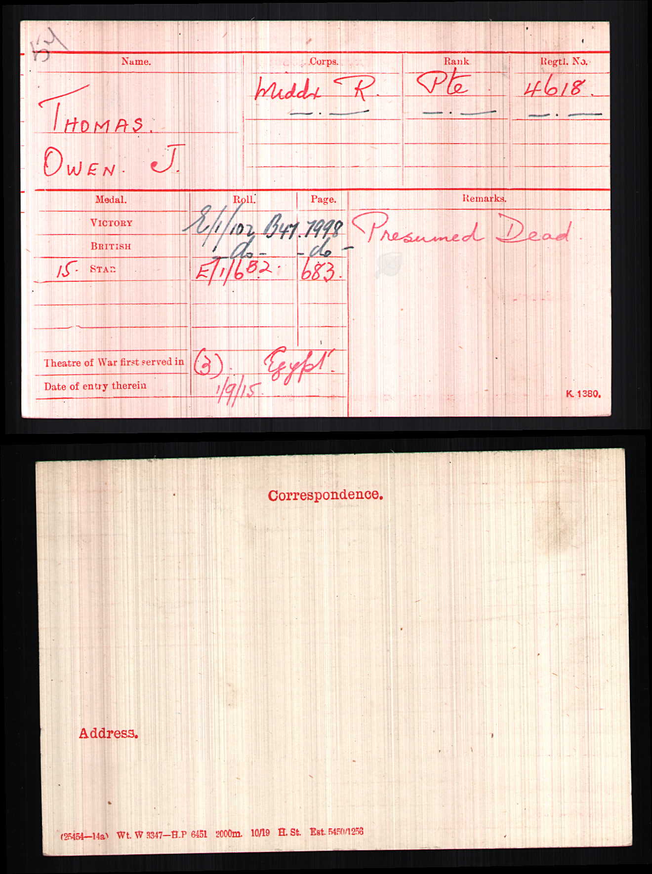 8th Middlesex Regiment KIA Somme 1916 Served Egypt WW1 Medal Trio from Fulham