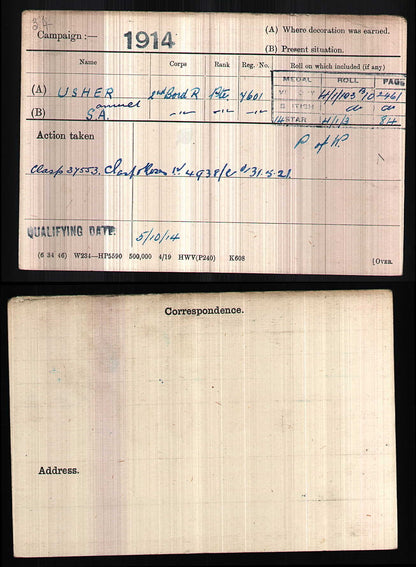 Border Regiment - POW Ypres 1914 - WW1 1914 Mons Star Medal Group - Fire Guard WW2 – From London