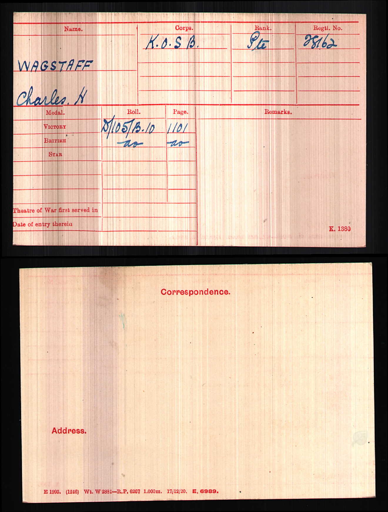 King's Own Scottish Borderers Died Wounds 1918 British Medal Pair WW1 Leicester