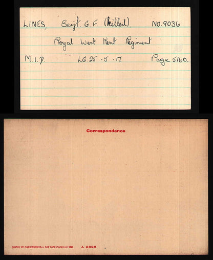 Queen's Own Royal West Kent Regiment Sgt KIA TRENCH RAID 1917 Posthumous MiD WW1 Medal Trio
